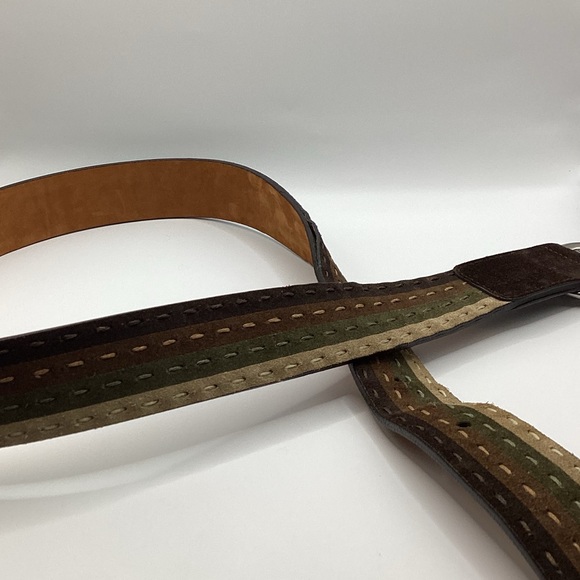 Rare Vintage Cole Haan Leather & Suede 4 Color Belt - Picture 5 of 15